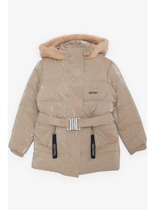 Beige - Girls` Coat - Vivline