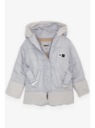 Light Gray - 300gr - Girls` Coat - Vivline