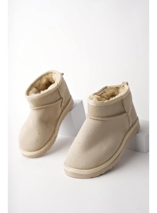 Beige - Kids Booties - Muggo