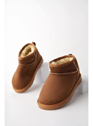 Tan - Kids Booties - Muggo