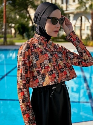 Black - Printed - Burkini - Remsa Mayo