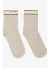 Beige - 100gr - Girls` Socks