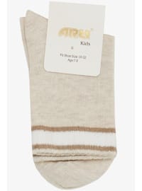 Beige - 100gr - Girls` Socks