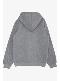 Grey - 350gr - Boys` Sweatshirt