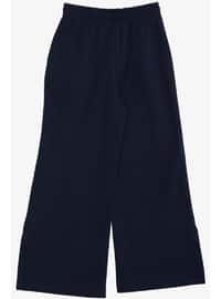 Navy Blue - 350gr - Girls` Sweatpants