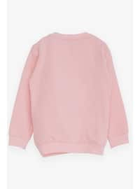 Pink - 300gr - Girls` Sweatshirt