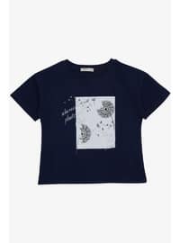 Navy Blue - Girls` T-Shirt