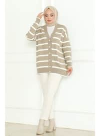 Stone Color - Knit Cardigan