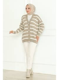 Stone Color - Knit Cardigan