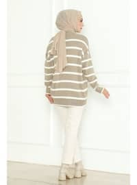 Stone Color - Knit Cardigan