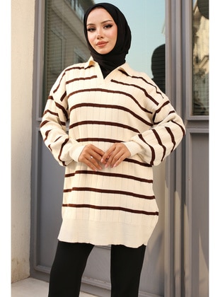 Beige - Knit Sweaters - Benguen