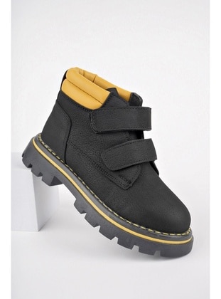 Black - Yellow - Boot - Kids Booties - Muggo