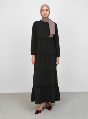 Black - Modest Dress - Refka