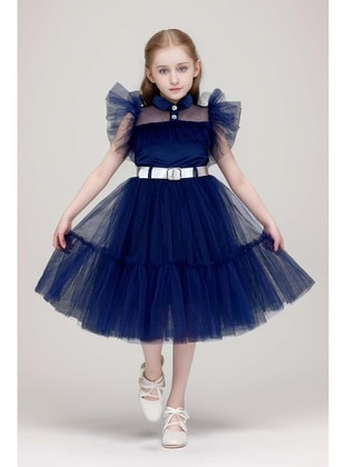 Navy Blue - Girls` Dress - Riccotarz