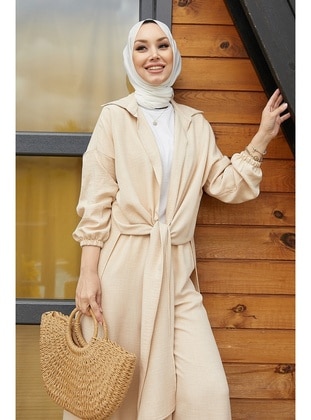 Beige - Suit - InStyle