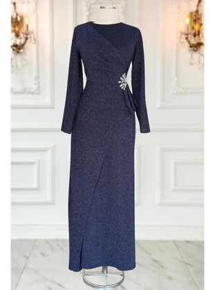 Navy Blue - Modest Evening Dress - Amine Hüma