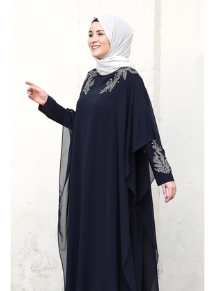 Navy Blue - Modest Evening Dress - Amine Hüma