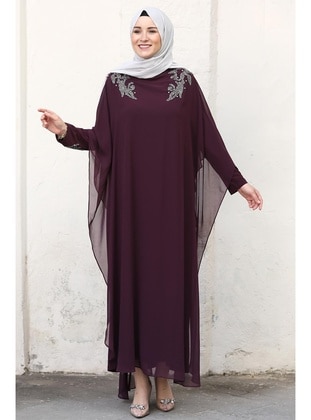 Maroon - Modest Evening Dress - Amine Hüma