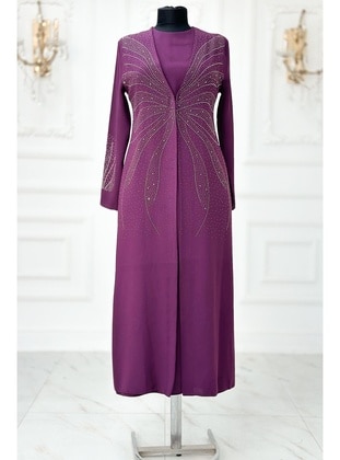 Maroon - Modest Evening Dress - Amine Hüma