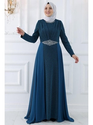 Petrol - Modest Evening Dress - Amine Hüma