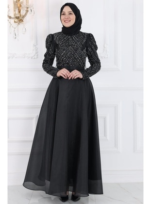 Black - Modest Evening Dress - Amine Hüma