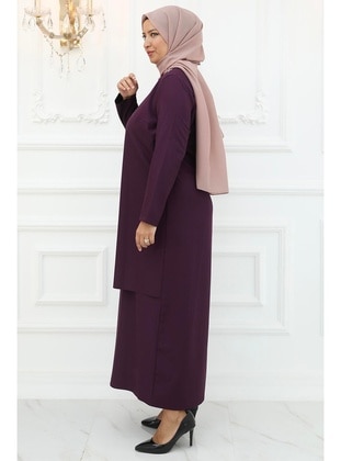 Maroon - Modest Evening Dress - Amine Hüma