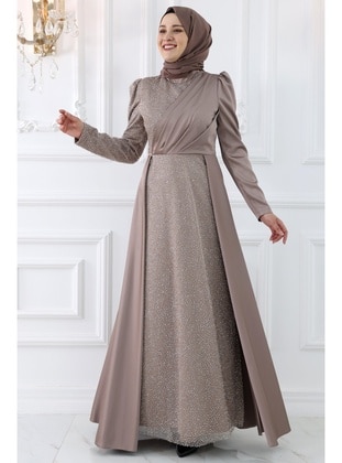 Gold color - Modest Evening Dress - Amine Hüma