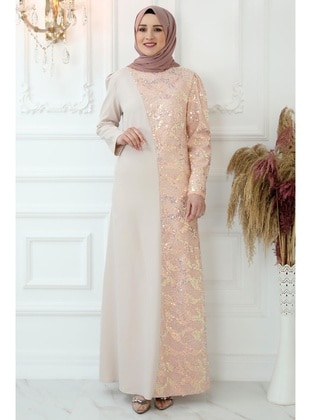 Powder Pink - Plus Size Evening Dress - Amine Hüma