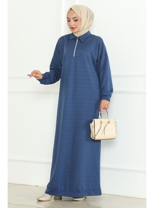 Navy Blue - Modest Dress - Bestenur