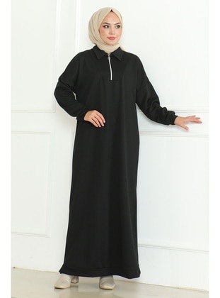 Black - Modest Dress - Bestenur