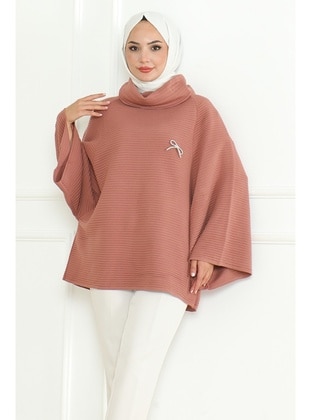 Dusty Rose - Knit Poncho - Bestenur