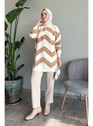 Beige - Knit Sweaters - InStyle