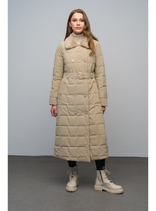 Beige - Puffer Jackets - Olcay