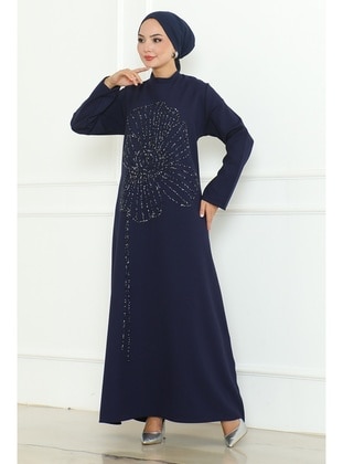 Navy Blue - Evening Dresses - Bestenur