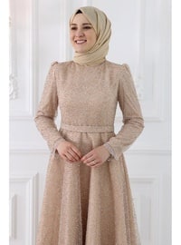 Gold color - Modest Evening Dress