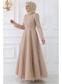 Gold color - Modest Evening Dress