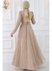 Gold color - Modest Evening Dress