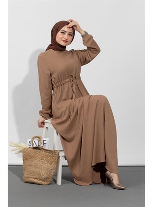 Milky Brown - Modest Dress - Sevitli