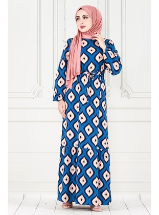 Blue - Modest Dress - Sevitli