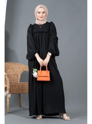 Black - Modest Dress - Sevitli