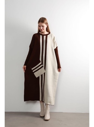 Brown - Knit Dresses - Maymara