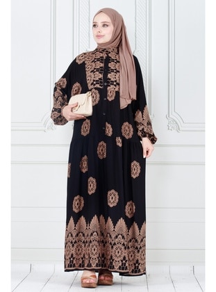 Black - Modest Dress - Sevitli