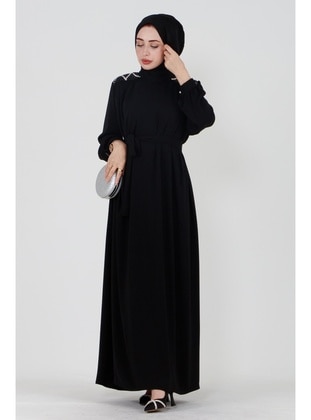 Black - Modest Dress - Sevitli