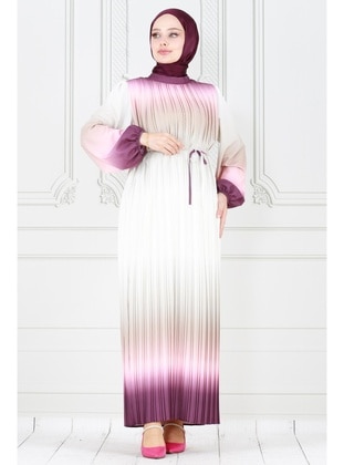 Purple - Modest Dress - Sevitli