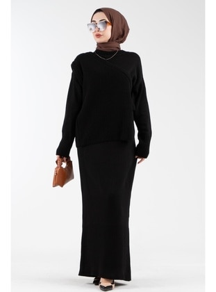 Black - Knit Dresses - Sevitli