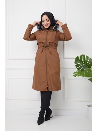 Hafsa Mina Tan Puffer Jackets