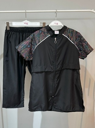 Black - Printed - Burkini - Remsa Mayo