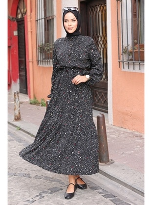 Black - Modest Dress - Bestenur