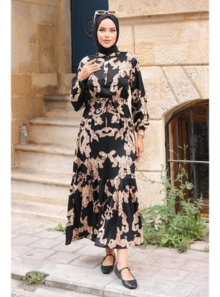 Black - Modest Dress - Bestenur