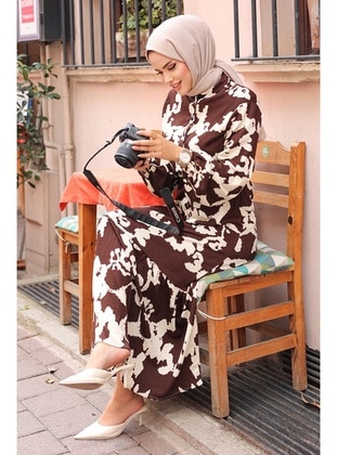 Brown - Modest Dress - Bestenur